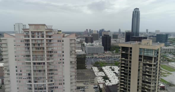 This video is about an aerial view of Condominium buildings in the popular Galleria area in Uptown p