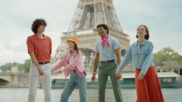 Group of teens in Paris