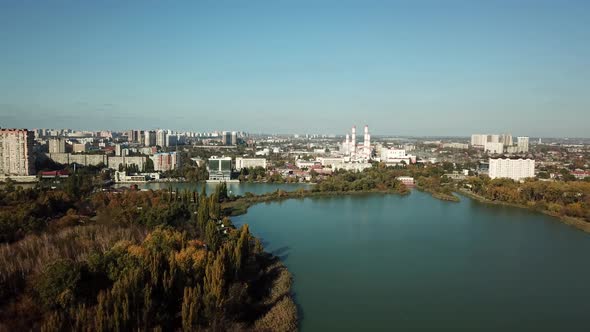 Aerial City View of Krasnodar, Russian Federation, 2020