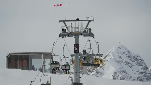 Chairlifts running at a ski resort