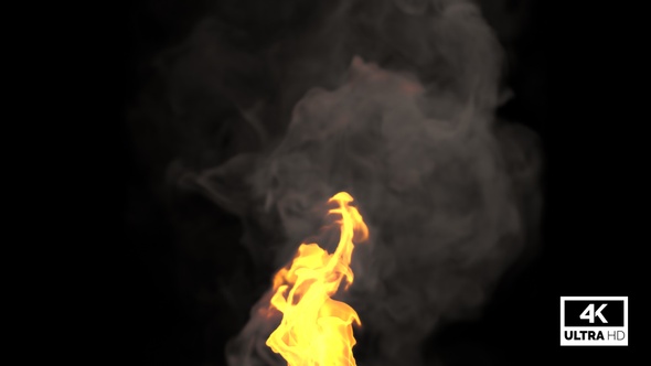 Realistic Fire Rising With Smoke alt