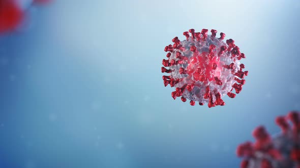 Visualisation of Corona Virus Coronavirus COVID-2019 in Microscope alt