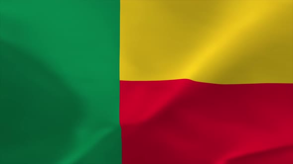 Benin Waving Flag 4K Moving Wallpaper Background