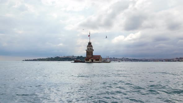 Maidens Tower Timelapse in Istanbul, Turkey, Kiz Kulesi Tower