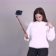 Caucasian Girl Video Blogger Communicates with an Audience Points To Her Jumper - VideoHive Item for Sale