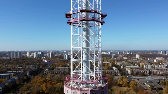 Rise Up Along Tower of Telecommunications and Radio Broadcasting