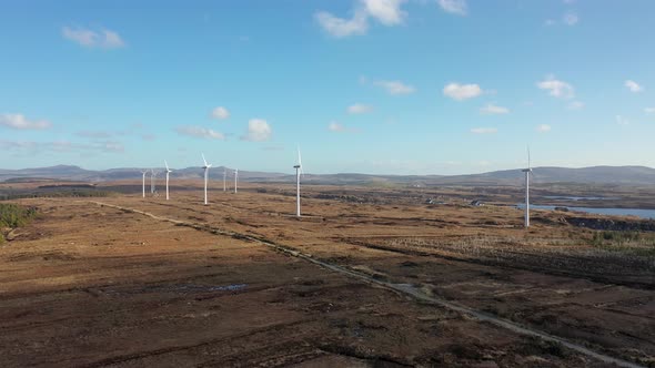 Aerial View of Bonny Glen and the Loughderryduff Windfarm Between Ardara and Portnoo in County