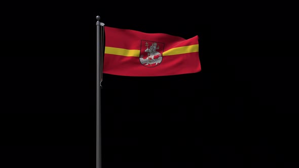 Vilnius City Flag 4K With Alpha