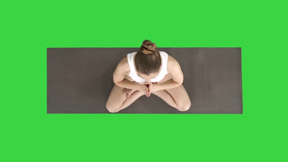 Young Yogi Woman Practicing Yoga Making Namaste Gesture