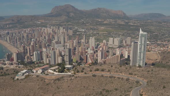 Aerial of Benidorm and its surroundings