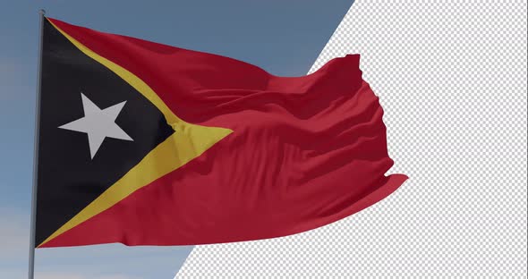 flag East Timor patriotism national freedom, seamless loop, alpha channel