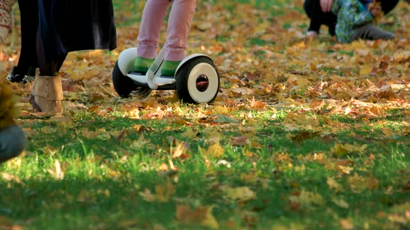 Child Riding Around on Electrical Board.