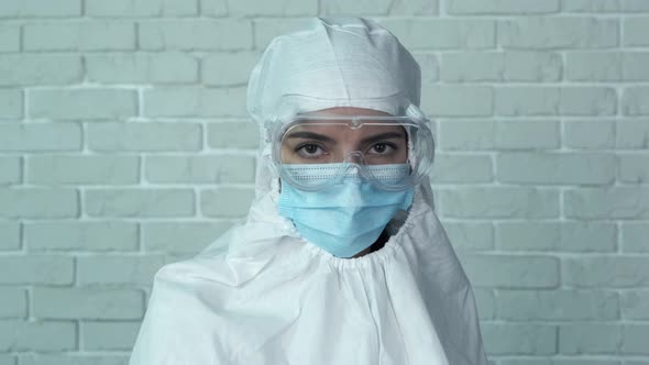 Doctor or Nurse in Personal Protective Equipment or Ppe