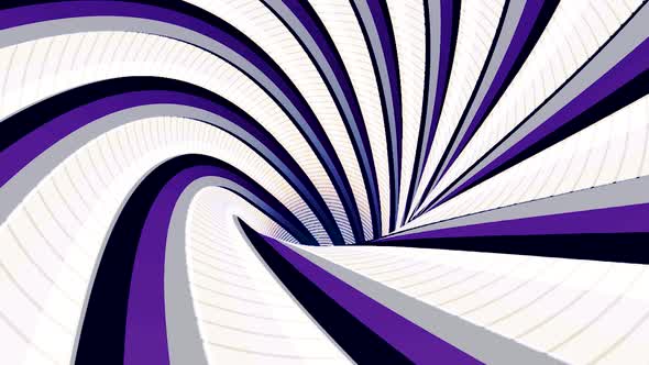 Endless rotating funnel of white, purple, and black colors