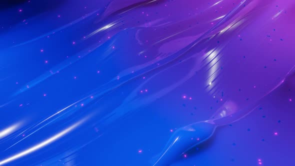 Abstract 3D Surface with Beautiful Waves Luminous Sparkles and Bright Color Gradient Blue Purple