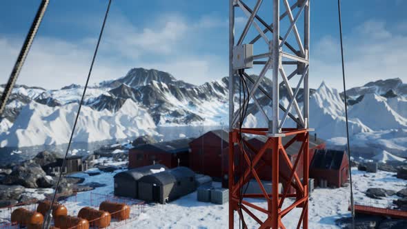 Science Station in Antarctica at Summer