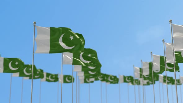 Pakistan Row Of Flags Animation