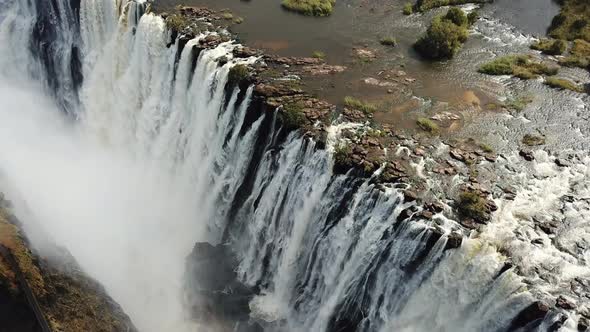 The Victoria Falls at the Border of Zimbabwe and Zambia in Africa. The Great Victoria Falls One of t