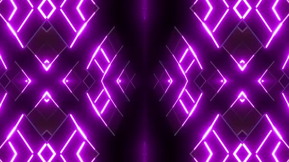 4k Purple Neon Kaleidoscope Loop Background