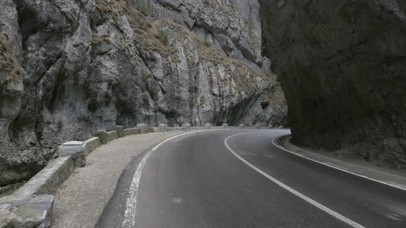 Curvy road through Cheile Bicazului