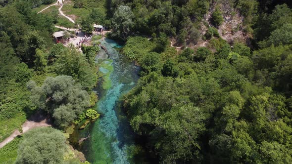 Lake with Blue Water Blue Eye in Albania