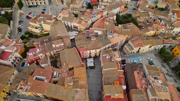 Drone Flight Tilting Up Over Castello D'Empuries