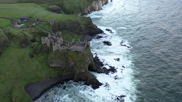 Aerial View of Dunluce Castle County Antrim Northern Ireland