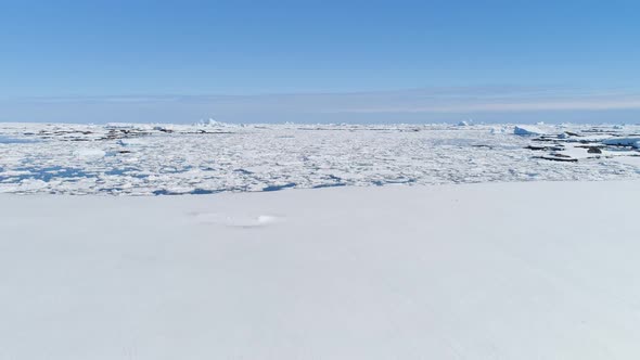 Antarctica Coast Glacier Surface Open Water Aerial