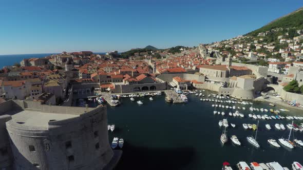 Aerial view of the old port and the city walls