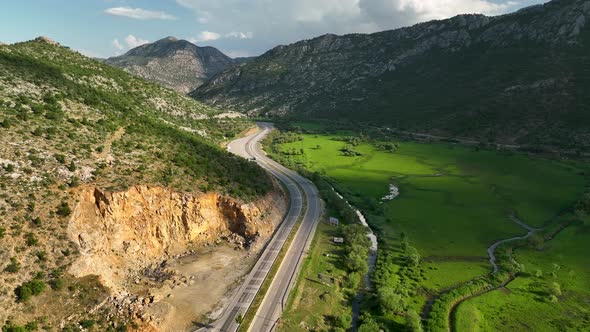 Farm Region Aerial View 4 K Alanya Turkey