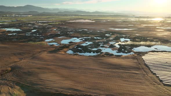 Farm Lanscapes Background Texture 4 K Aerial View