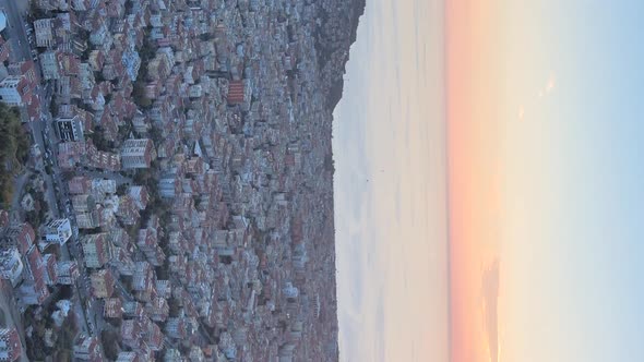 Vertical Video Alanya Turkey  a Resort Town on the Seashore