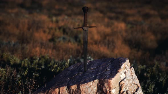 Famous Sword Excalibur of King Arthur in the Rock alt