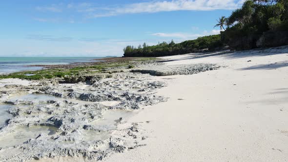 Low Tide in the Ocean Near the Coast of Zanzibar Island Tanzania