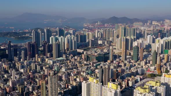 Top view of Hong Kong city