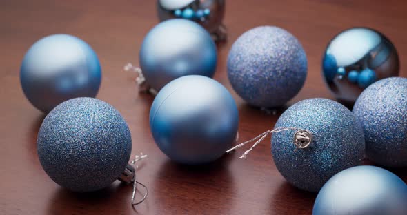 Christmas tree decoration ball in blue color