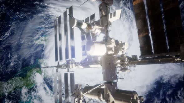 Earth and Outer Space Station Iss alt