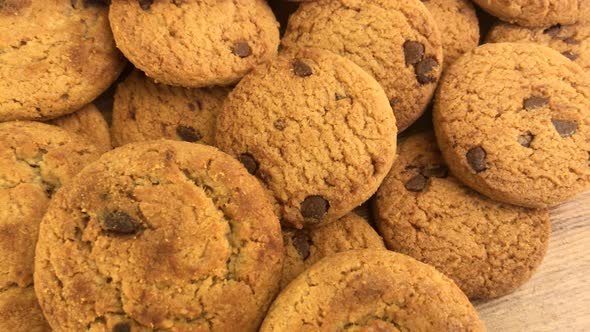 Tasty Chip Cake Cookies with Chocolate Pieces Shallow