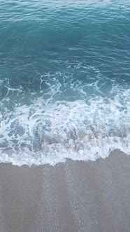 Vertical Video of Sea Water Near the Seashore Slow Motion