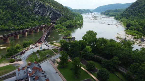 Harper's Ferry, West Virginia, site of John Brown's raid to fight slavery. Surrounded by the Shenand