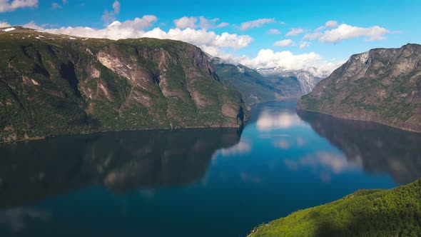 Aurlandsfjord from Sognefjorden from the Stegastein viewpoint, Norway