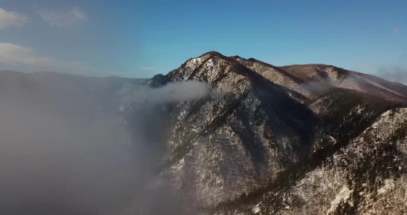 Beautiful Sunrise in Winter Mountains Landscape