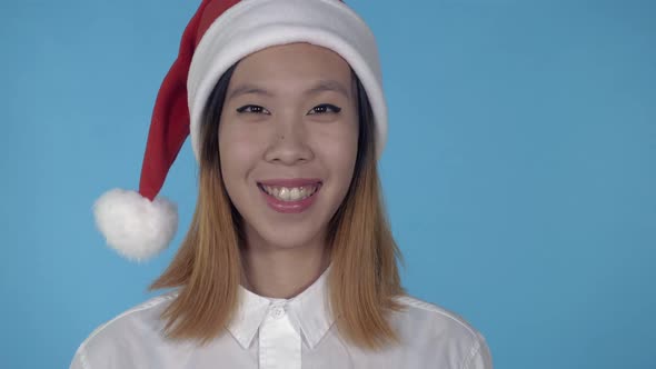 Beautiful Korean Girl Christmas Time Smiling
