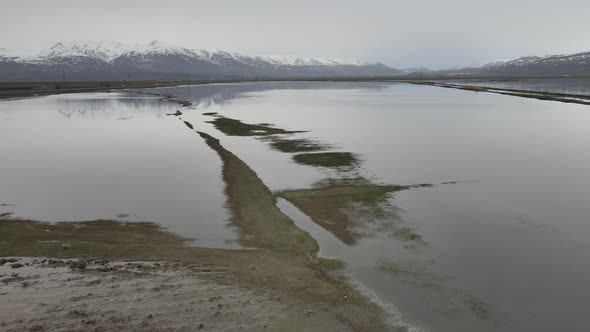 aerial lake landscape