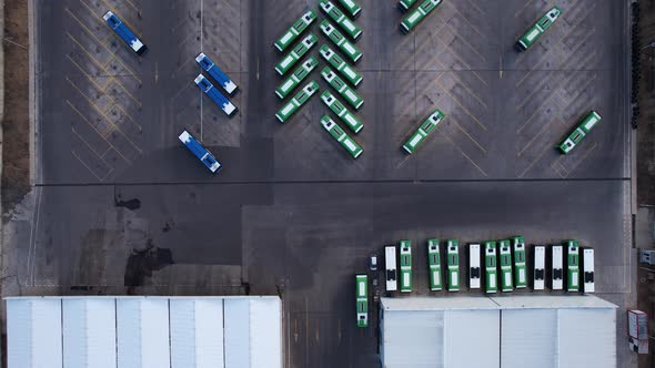 Bus Parking Garage Aerial