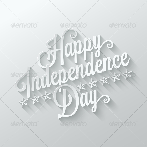 Independence Day Cut Paper Lettering Background
