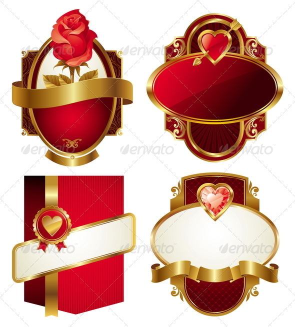 Golden Valentines Ornate Frames