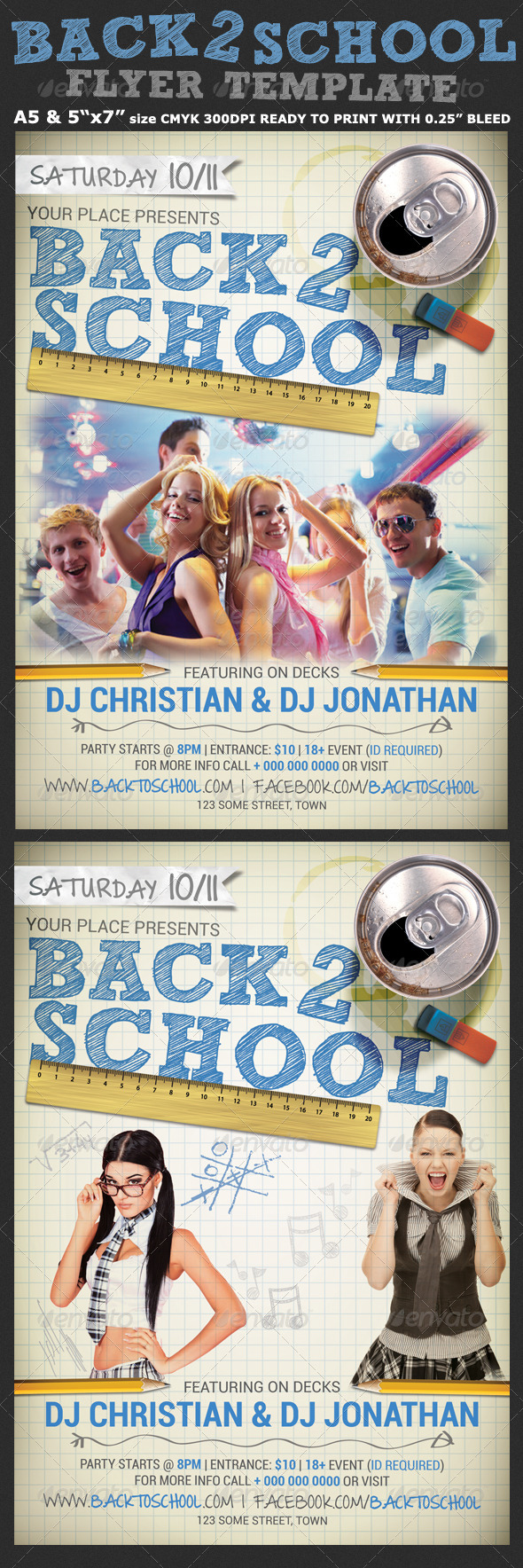 Back to School Party Flyer Template 4