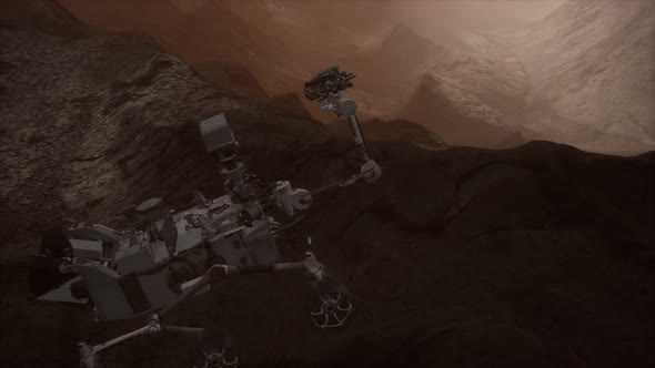 Curiosity Mars Rover Exploring the Surface of Red Planet alt