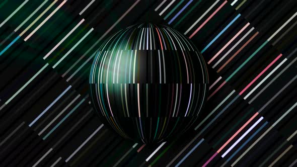 Festive ball with shiny lines